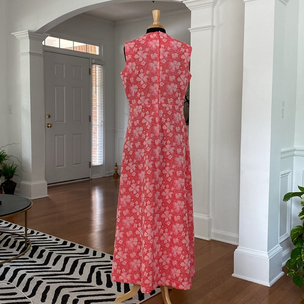 SALE- Floral Design Vintage Maxi Dress - Picture 6 of 7